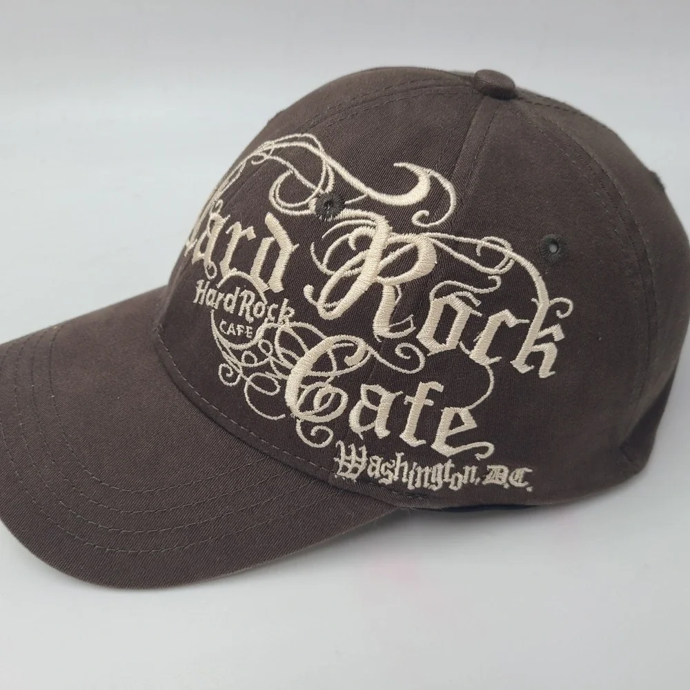 Hard Rock Cafe Hat Fitted (Seems S-M) Brown Washington DC Travel Souvenir‎ Men